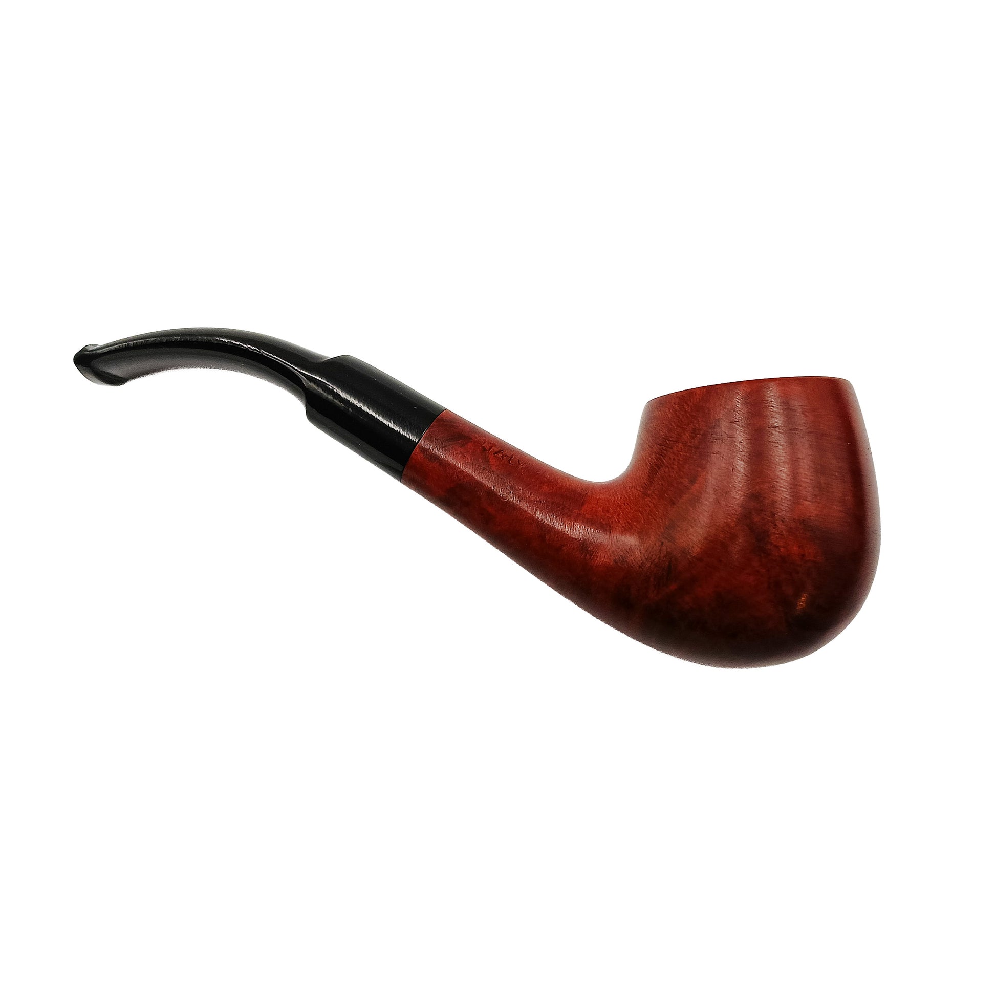 Pipa Gasparini Liscia Bent Billiard radica marrone chiaro bocchino metallico 3mm