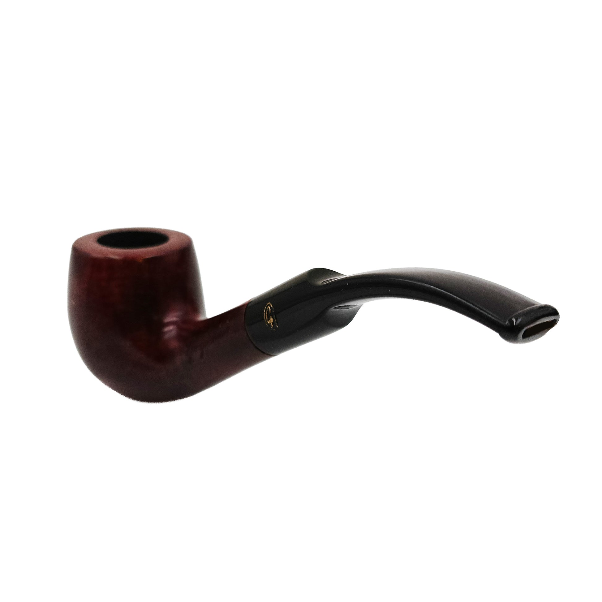 Dettaglio bocchino Pipa Gasparini Bent Billiard marrone scuro