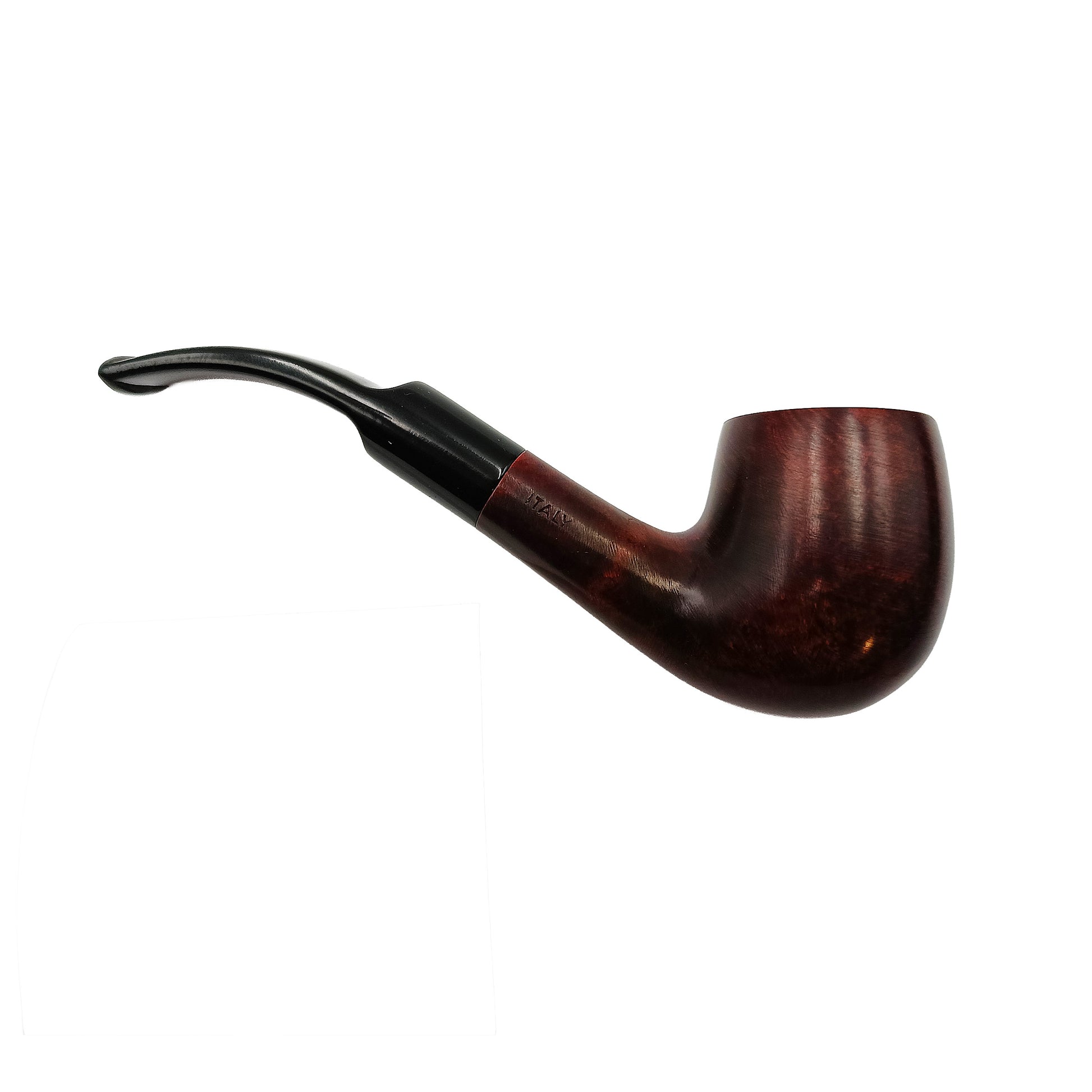 Pipa Gasparini Liscia Bent Billiard radica marrone scuro bocchino metallico 3mm