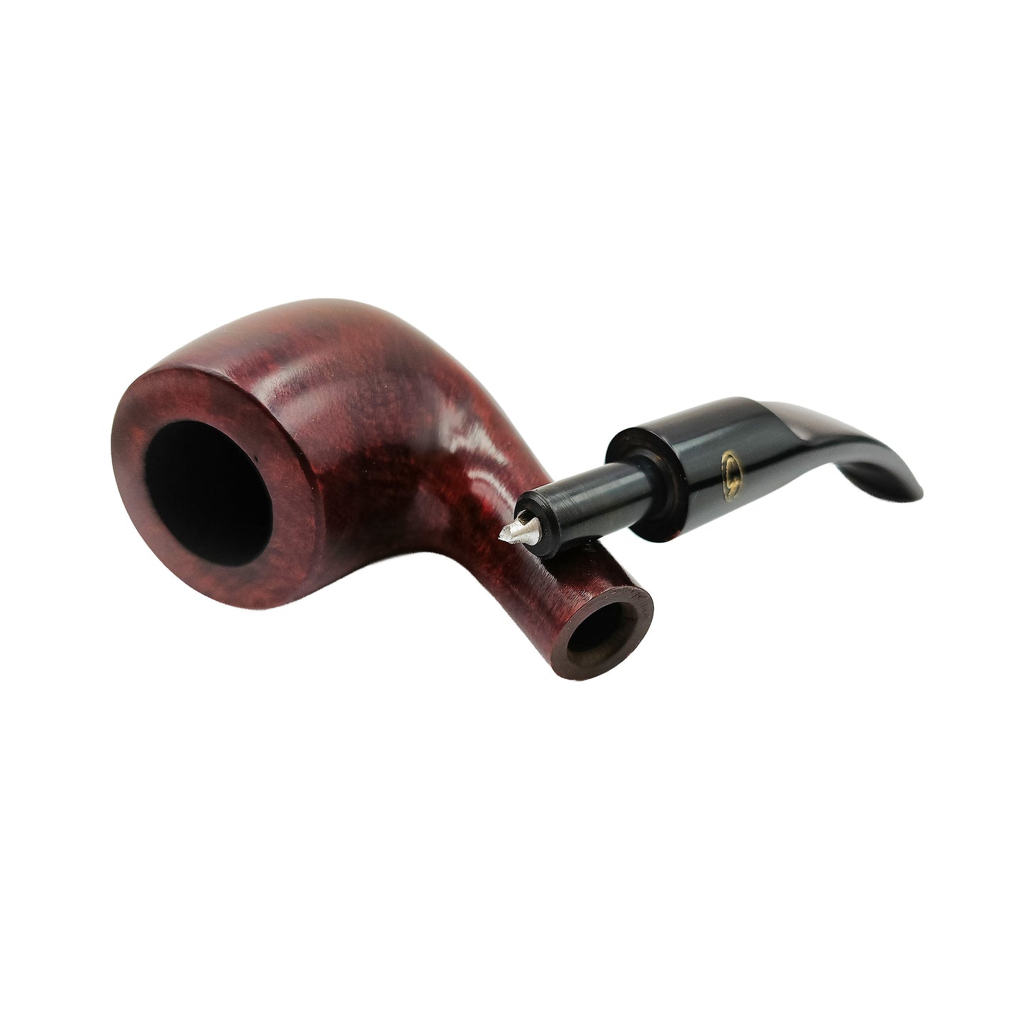 Pipa Gasparini Liscia Bent Billiard con Bocchino Lavabile Metallico 3 mm