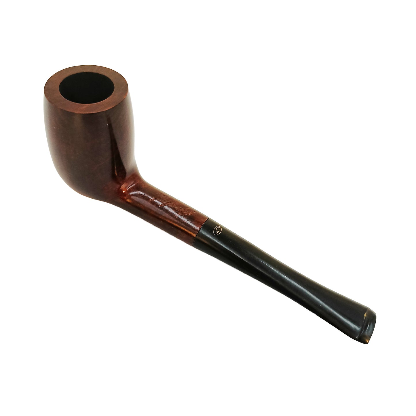 Dettaglio bocchino Pipa Gasparini Billiard radica venature scure