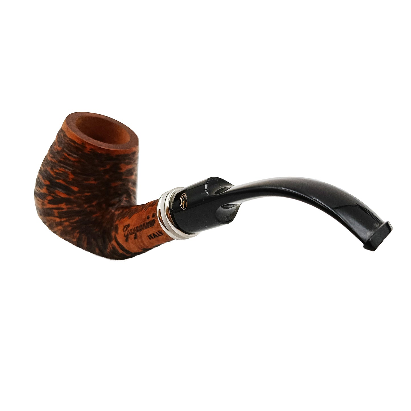 Dettaglio veretta argentata madreperla Pipa Gasparini Vega Bent Billiard