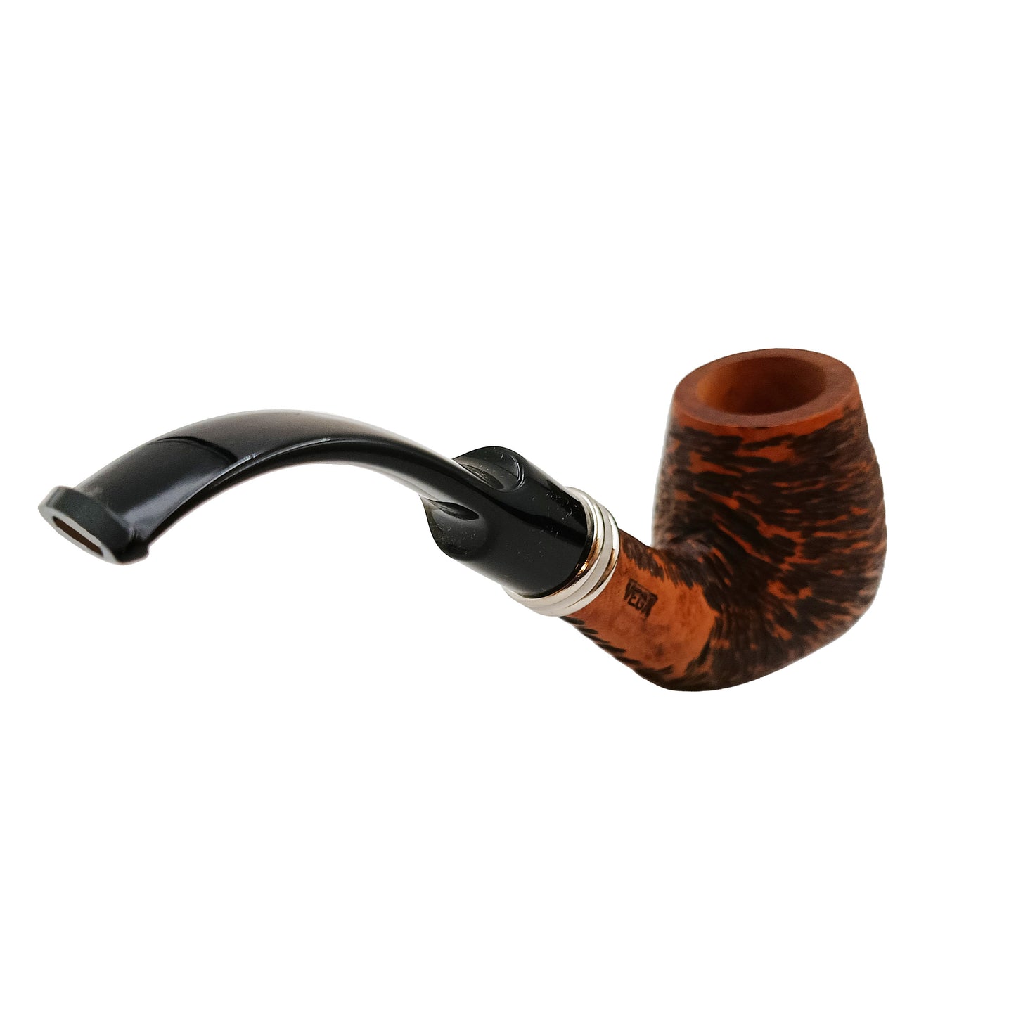 Pipa Gasparini Vega Bent Billiard rusticata radica Noce Chiaro T01102