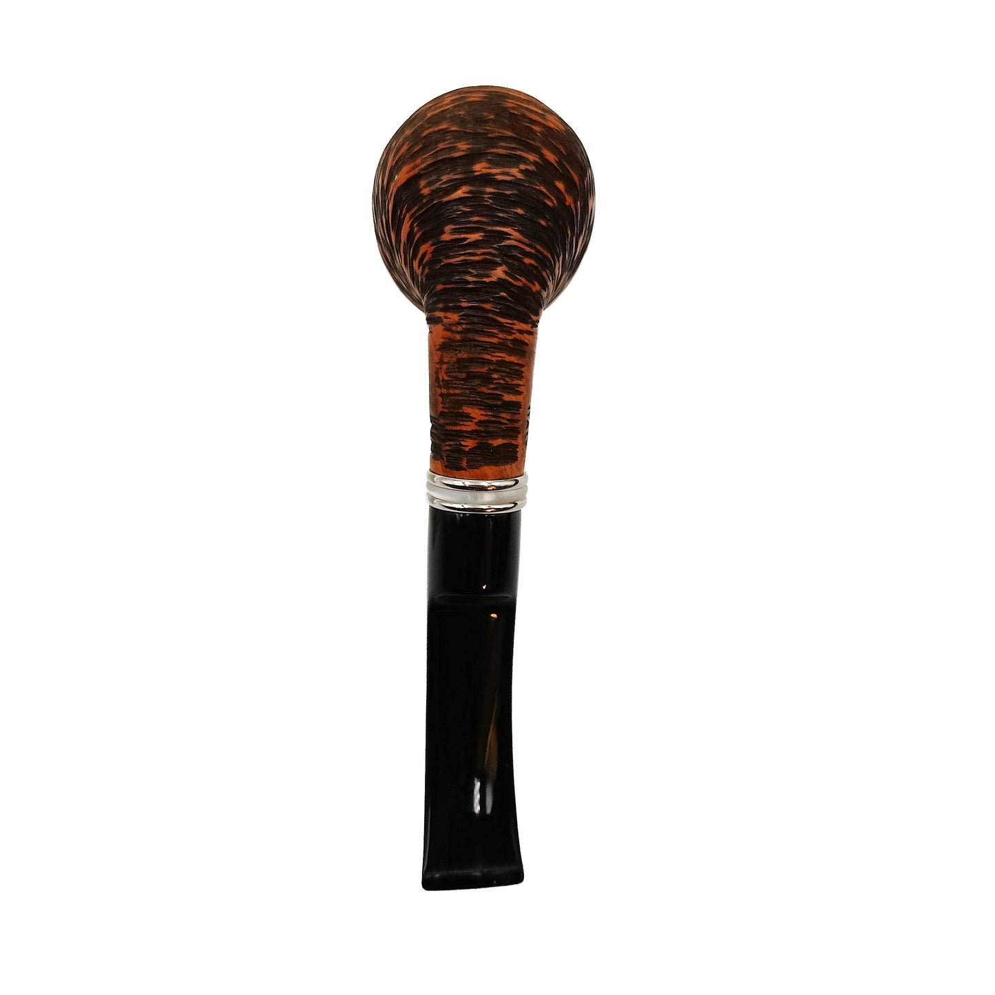 Pipa Gasparini Vega Rusticata Half Bent Apple Noce Chiaro con Veretta Argentata Madreperla e Bocchino 6 mm