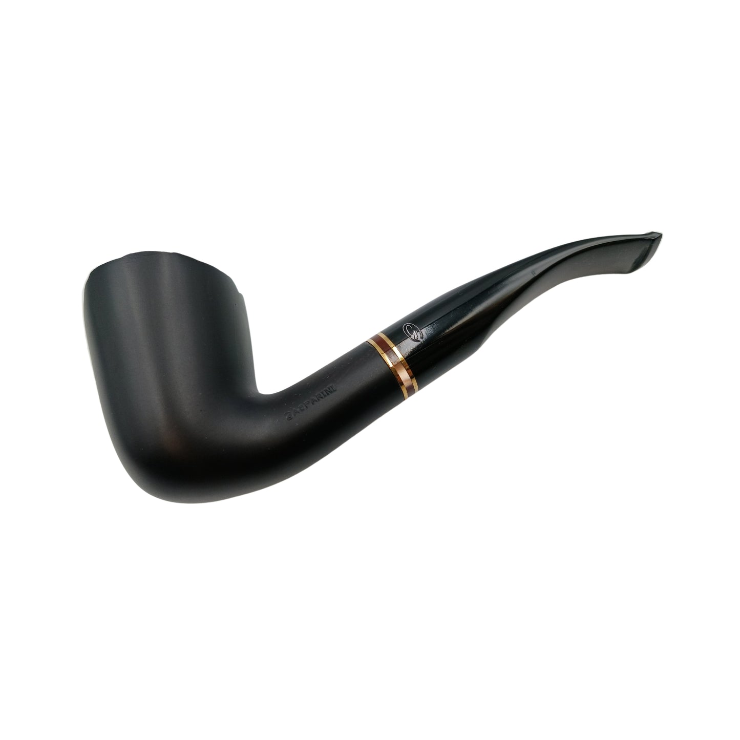 Pipa Gasparini Fatta a Mano Half Bent Dublin con Doppia Veretta Oro Madreperla e Bocchino 9 mm