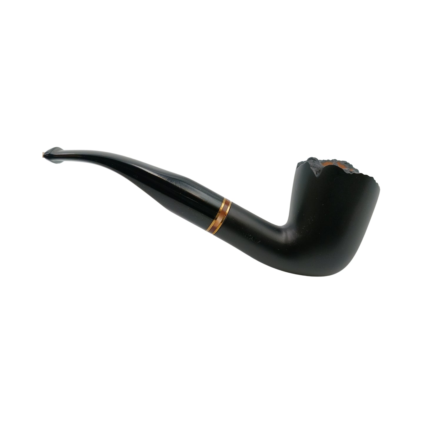 Pipa Gasparini Fatta a Mano Half Bent Dublin con Doppia Veretta Oro Madreperla e Bocchino 9 mm