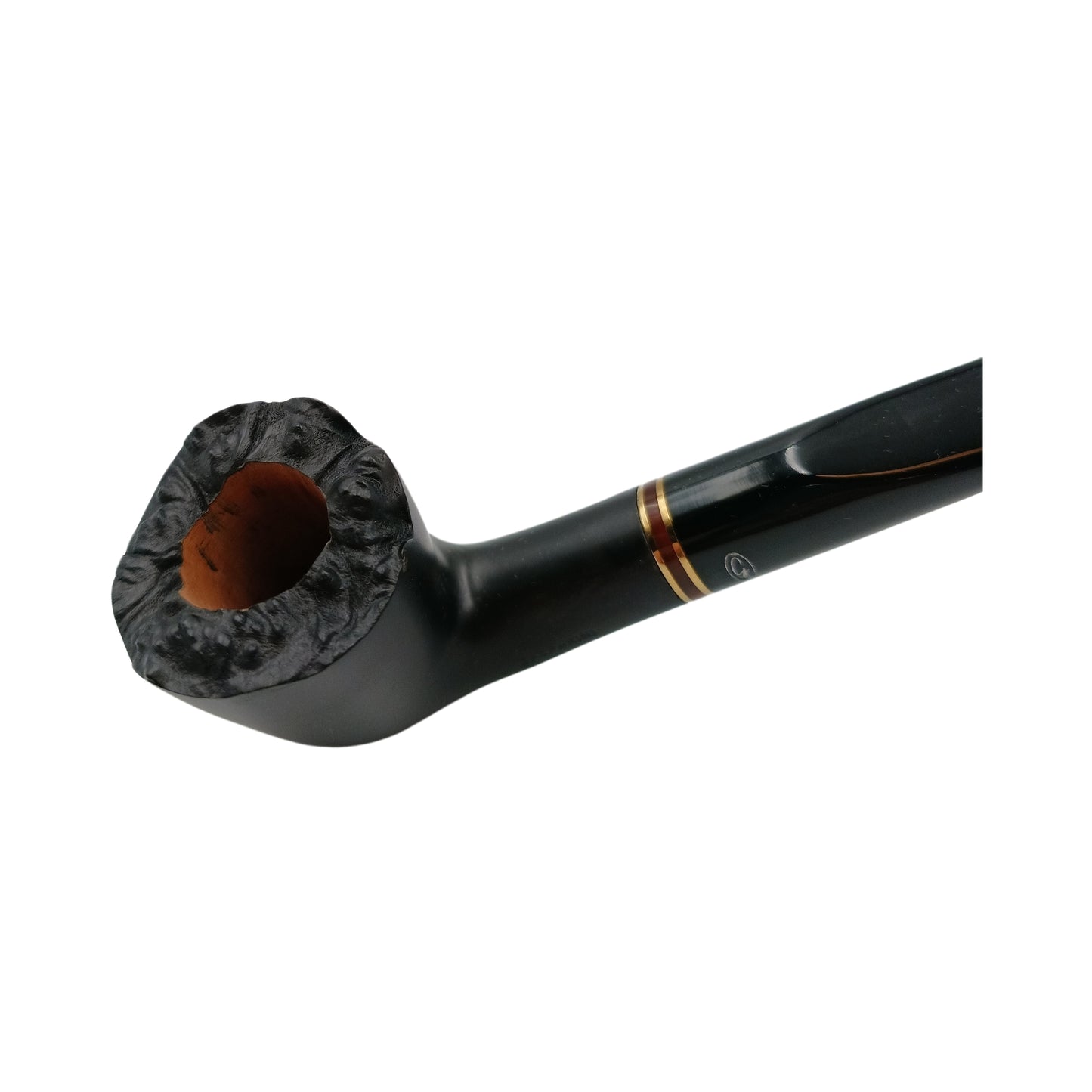 Pipa Gasparini Fatta a Mano Half Bent Dublin con Doppia Veretta Oro Madreperla e Bocchino 9 mm