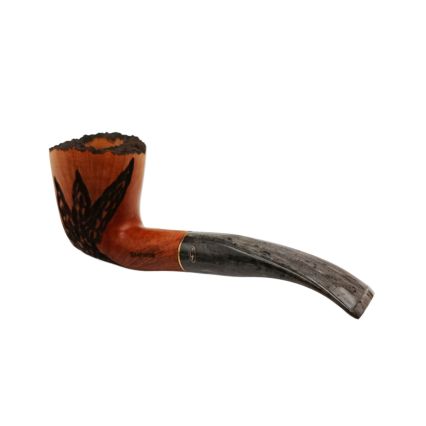 Pipa Gasparini Fatta a Mano Half Bent Dublin con Veretta Oro e Bocchino 9 mm