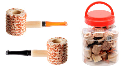 Pipa mini Atomic Corn in tutolo di mais naturale, compatta con bocchino e fornello integrati