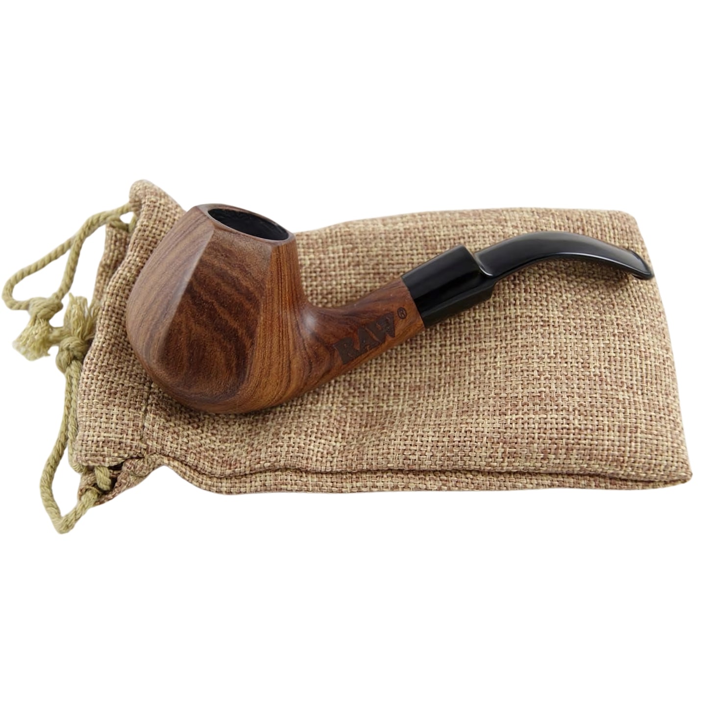 Pipa RAW Bent Billiard bocchino rimovibile design classico T01752