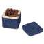 Cubo portatoscanelli Dal Negro in legno con rivestimento vera pelle blu