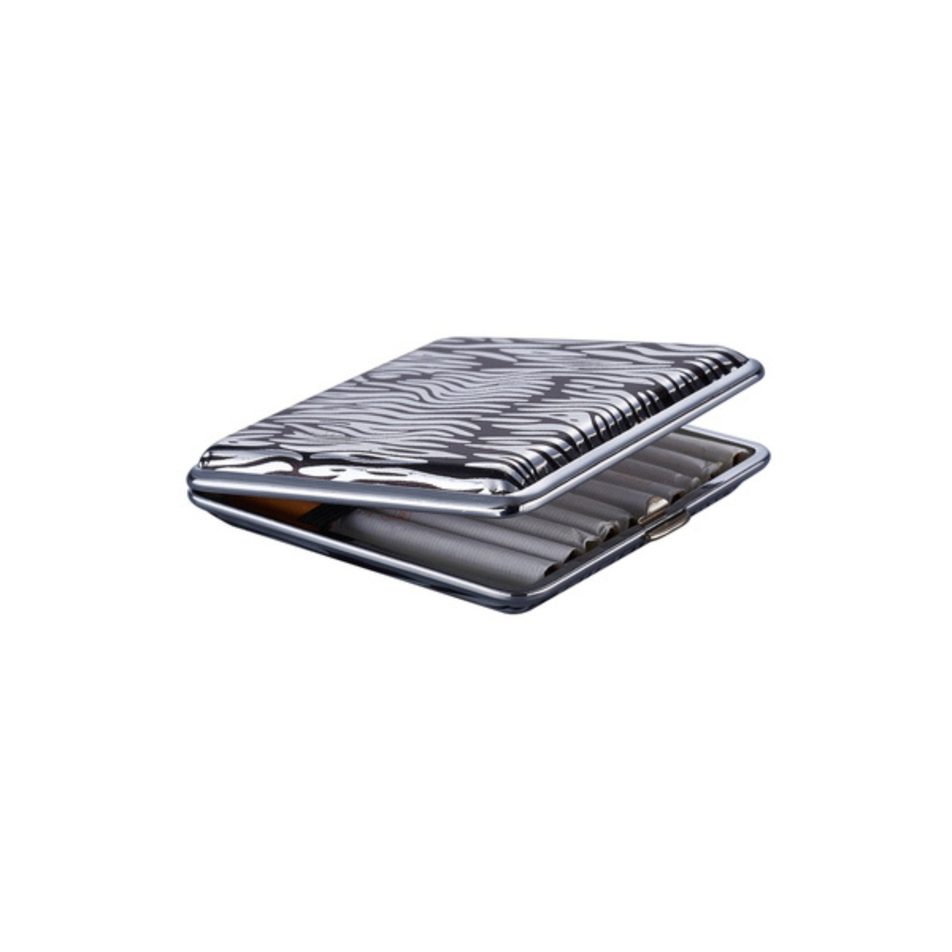 Porta sigarette Metal Zebra vista frontale motivo zebra T05053A