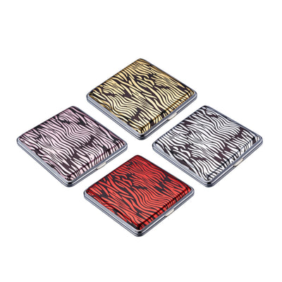 Porta sigarette Metal Zebra motivo zebrato clip varianti colore T05053A