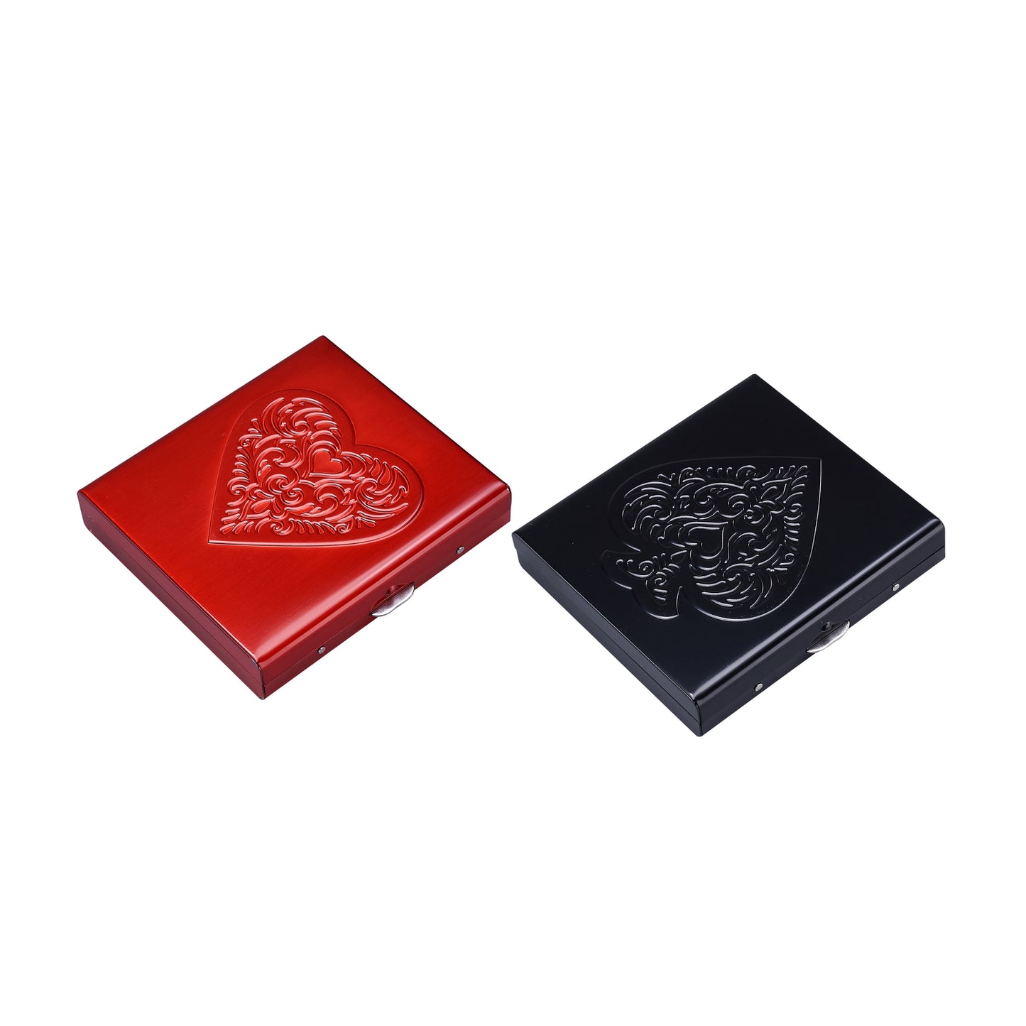 Porta sigarette metallo cuori e picche Heart Spades blocco clip 20 sigarette T05053H
