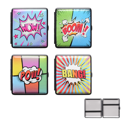 Portasigarette metallo cartoon design grafiche pop-art WOW BOOM T05245C