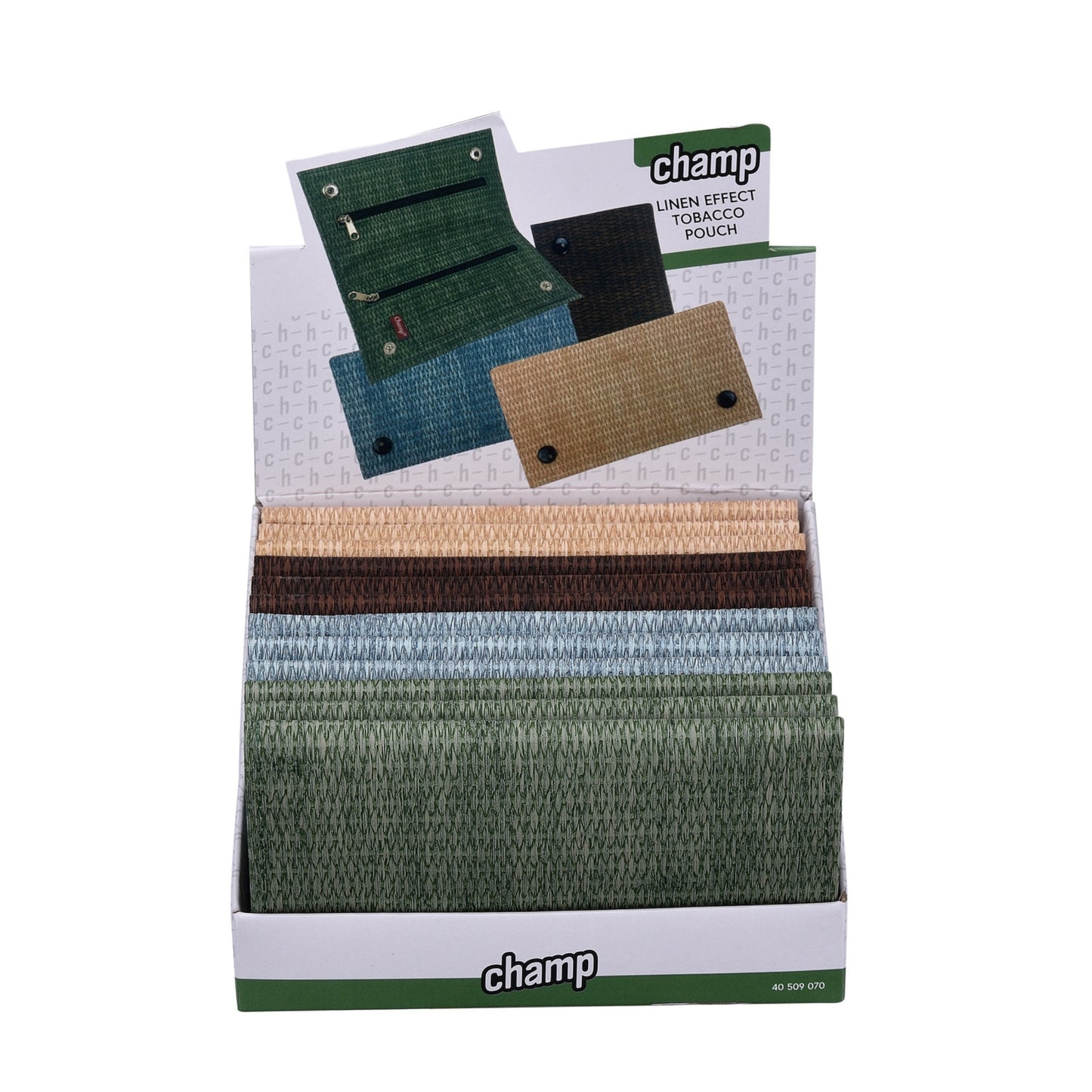 BORSA PORTA TABACCO EFFETTO LINO CON CHIUSURA A BOTTONI + 3 CERNIERE E PORTA CARTINE - 16x9cm - 40509070