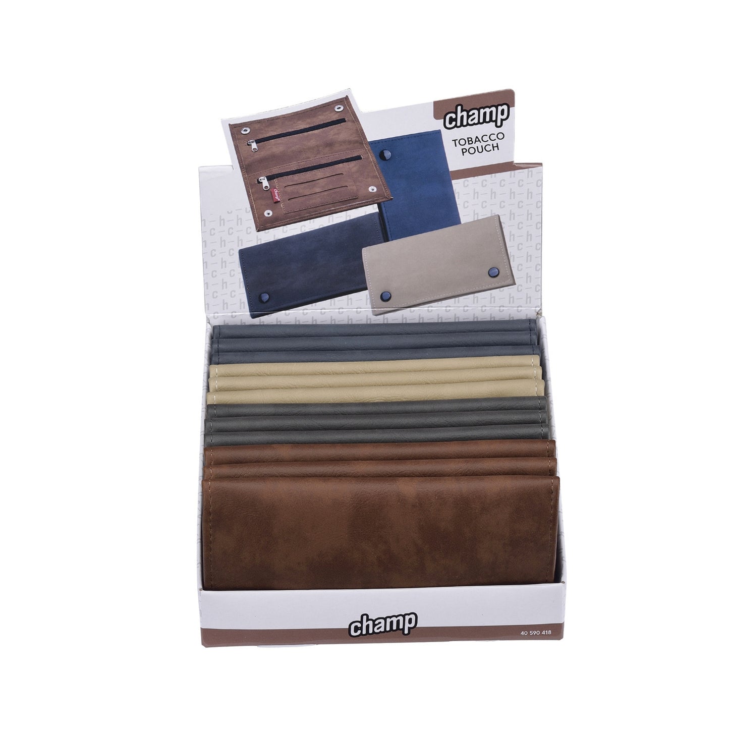 BORSA PORTA TABACCO IN FINTA PELLE CON CHIUSURA A BOTTONI + 3 CERNIERE E PORTA CARTINE - 16,2x9cm - 40590418