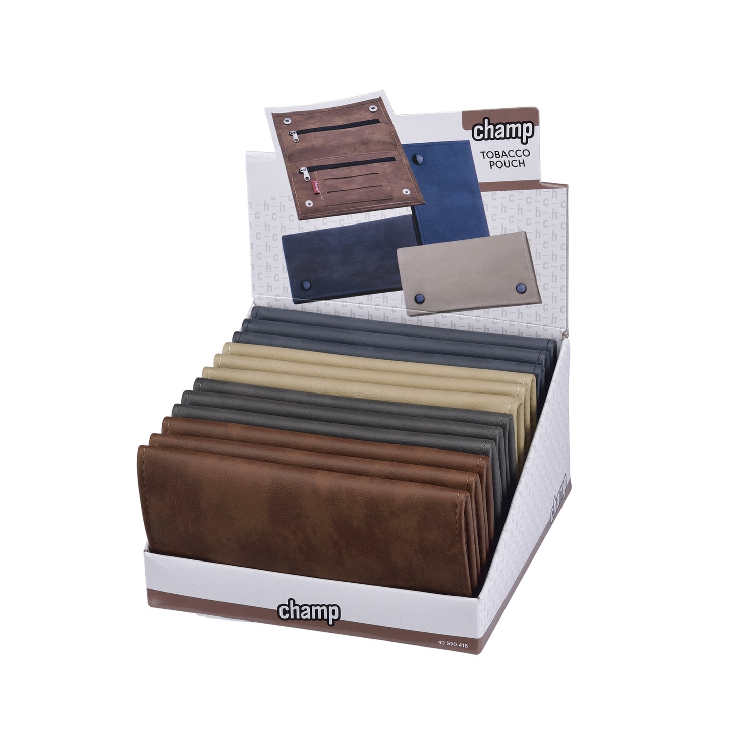 BORSA PORTA TABACCO IN FINTA PELLE CON CHIUSURA A BOTTONI + 3 CERNIERE E PORTA CARTINE - 16,2x9cm - 40590418