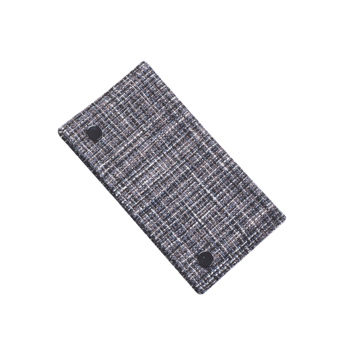 BORSA PORTA TABACCO IN TESSUTO TWEED CON CHIUSURA A BOTTONI + 3 CERNIERE E PORTA CARTINE - 16,4x9cm - 40519080