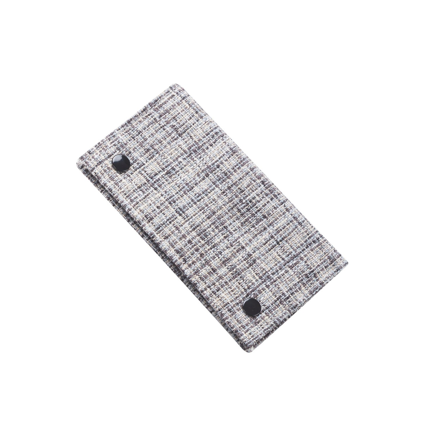 BORSA PORTA TABACCO IN TESSUTO TWEED CON CHIUSURA A BOTTONI + 3 CERNIERE E PORTA CARTINE - 16,4x9cm - 40519080