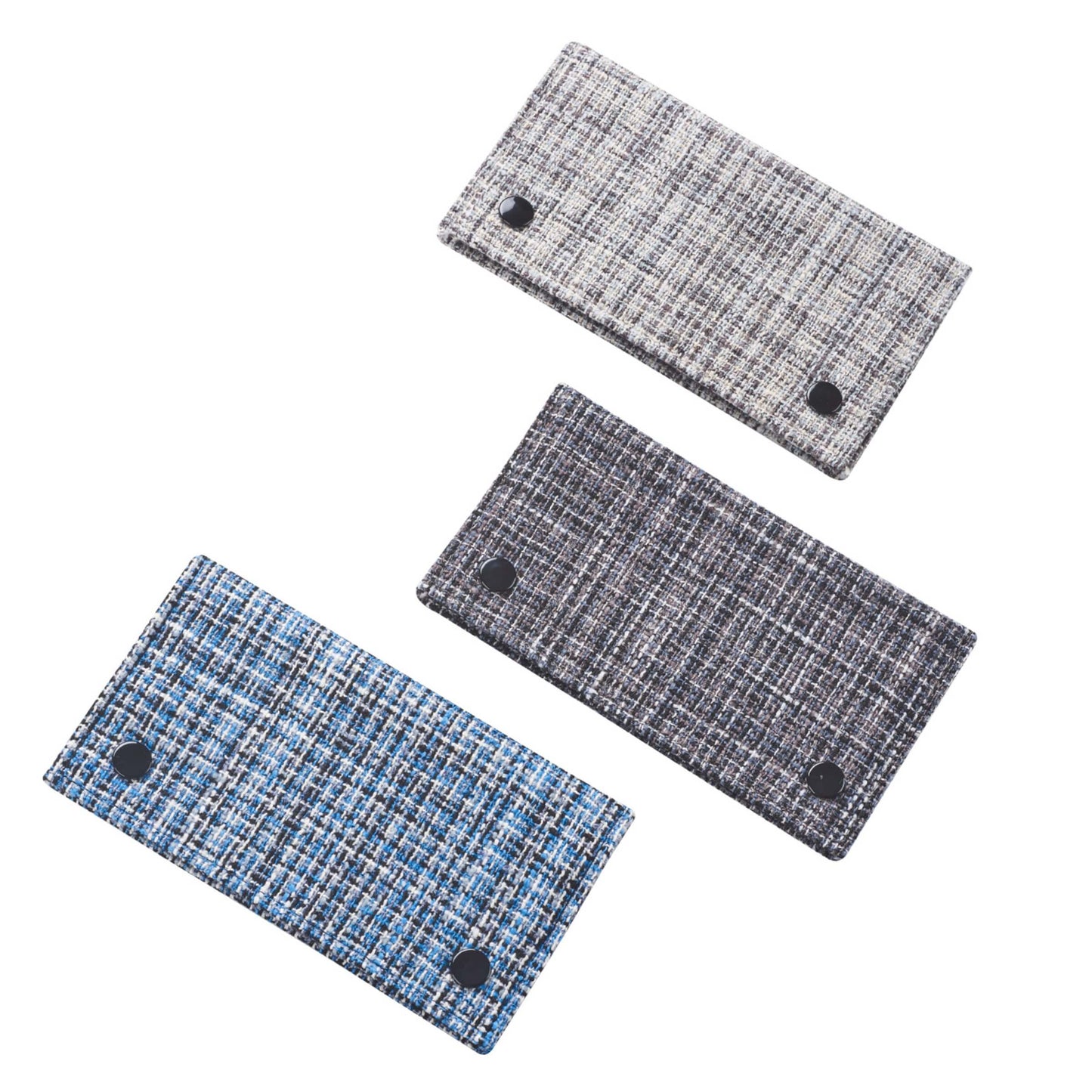 Borsa porta tabacco tessuto tweed 16,4x9cm 2 cerniere interne 1 esterna chiusura bottoni