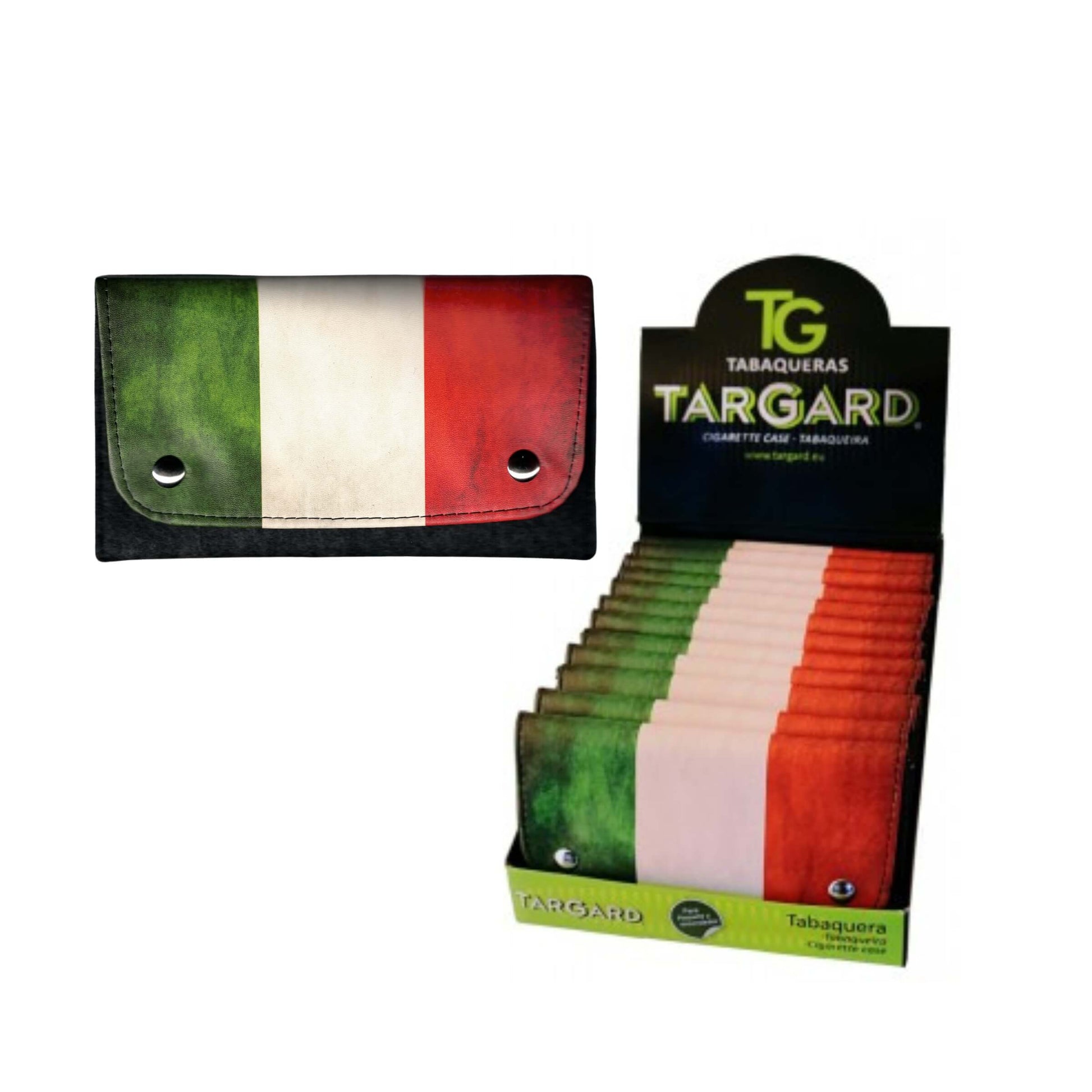 Borsa porta tabacco Targard in acrilico con bandiera italiana 17,5x10cm tricolore