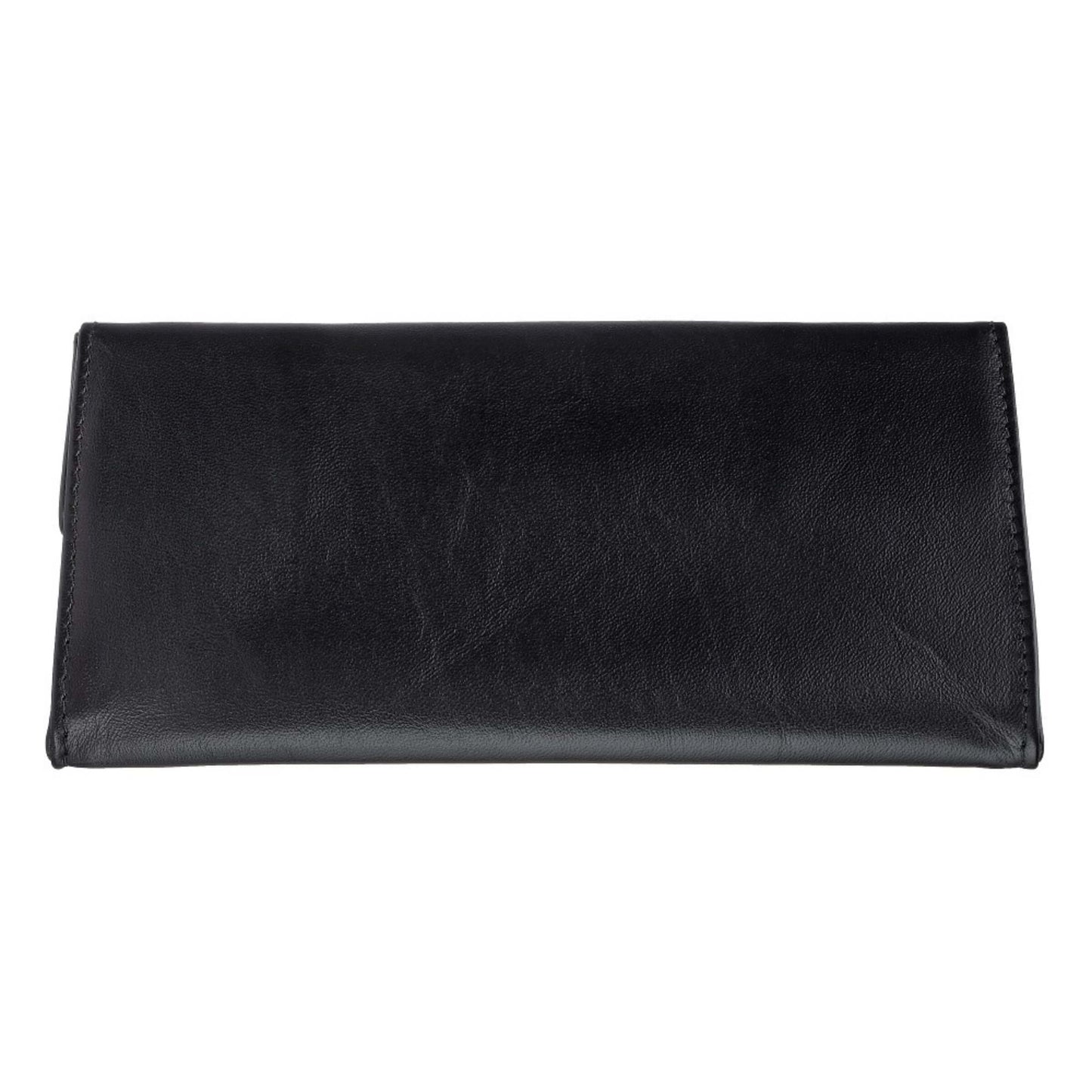 BORSA PORTA TABACCO ZIPPO IN VERA PELLE NAPPA NERA CON CHIUSURA A BOTTONI - 2006060