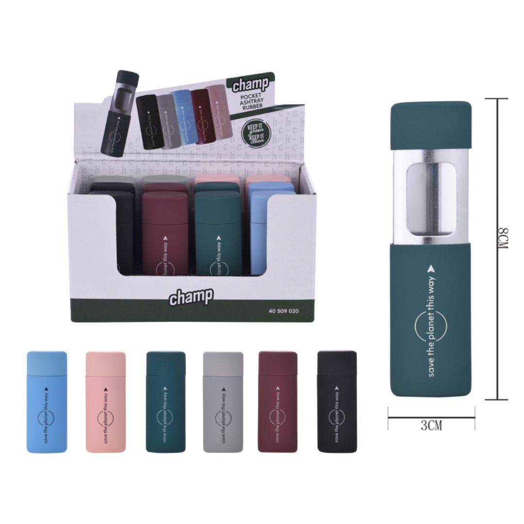 Posacenere tascabile Champ Rubber Pocket gommato compatto