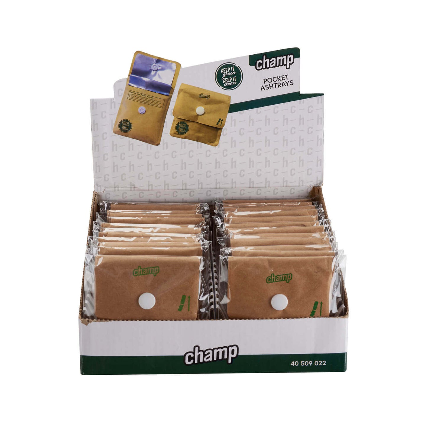 Champ Posacenere Tascabile Recycle Kraft con Rivestimento Interno Ignifugo