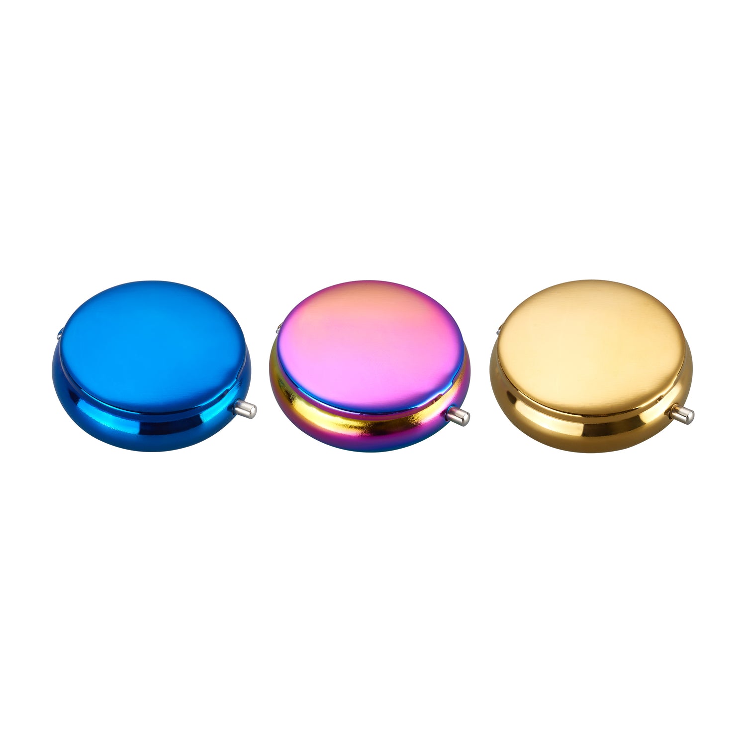 Posacenere tascabile Champ Rainbow in finitura blu, oro e iridescente