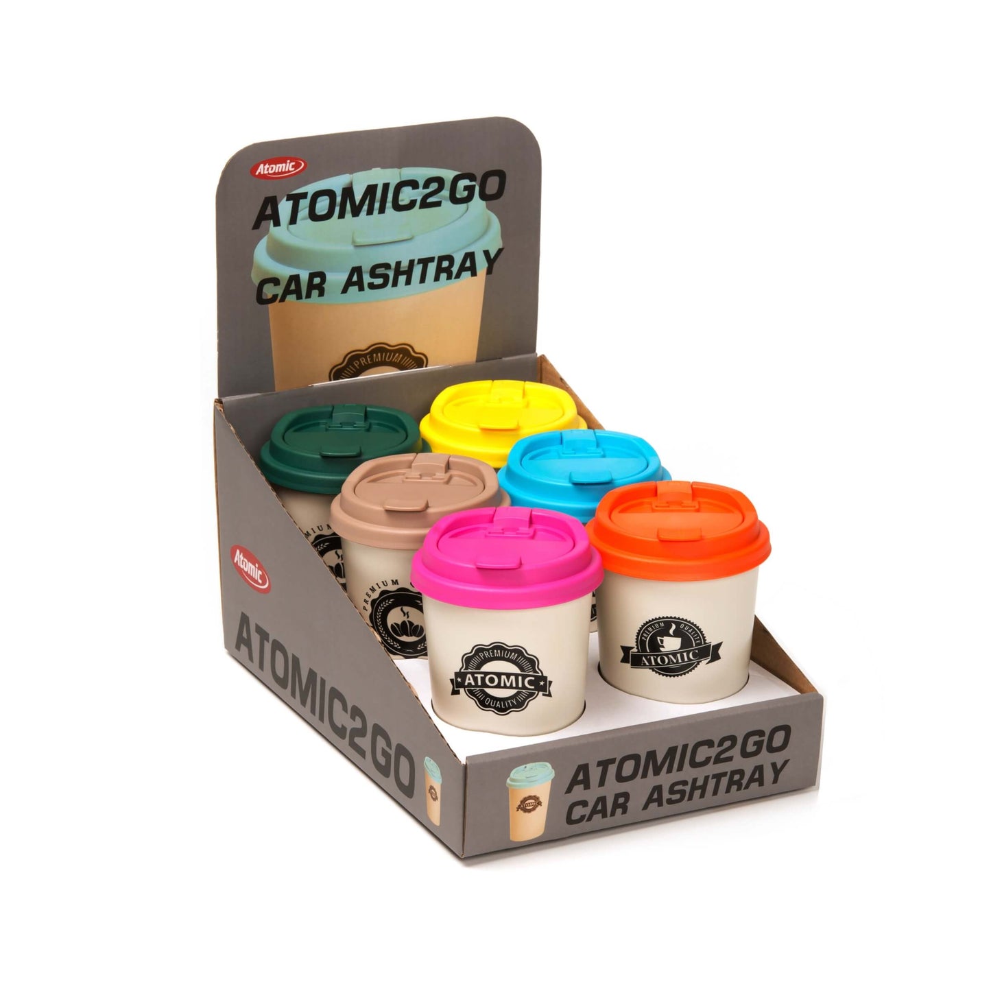 Posacenere Atomic Glow compatto per auto terrazze e balconi