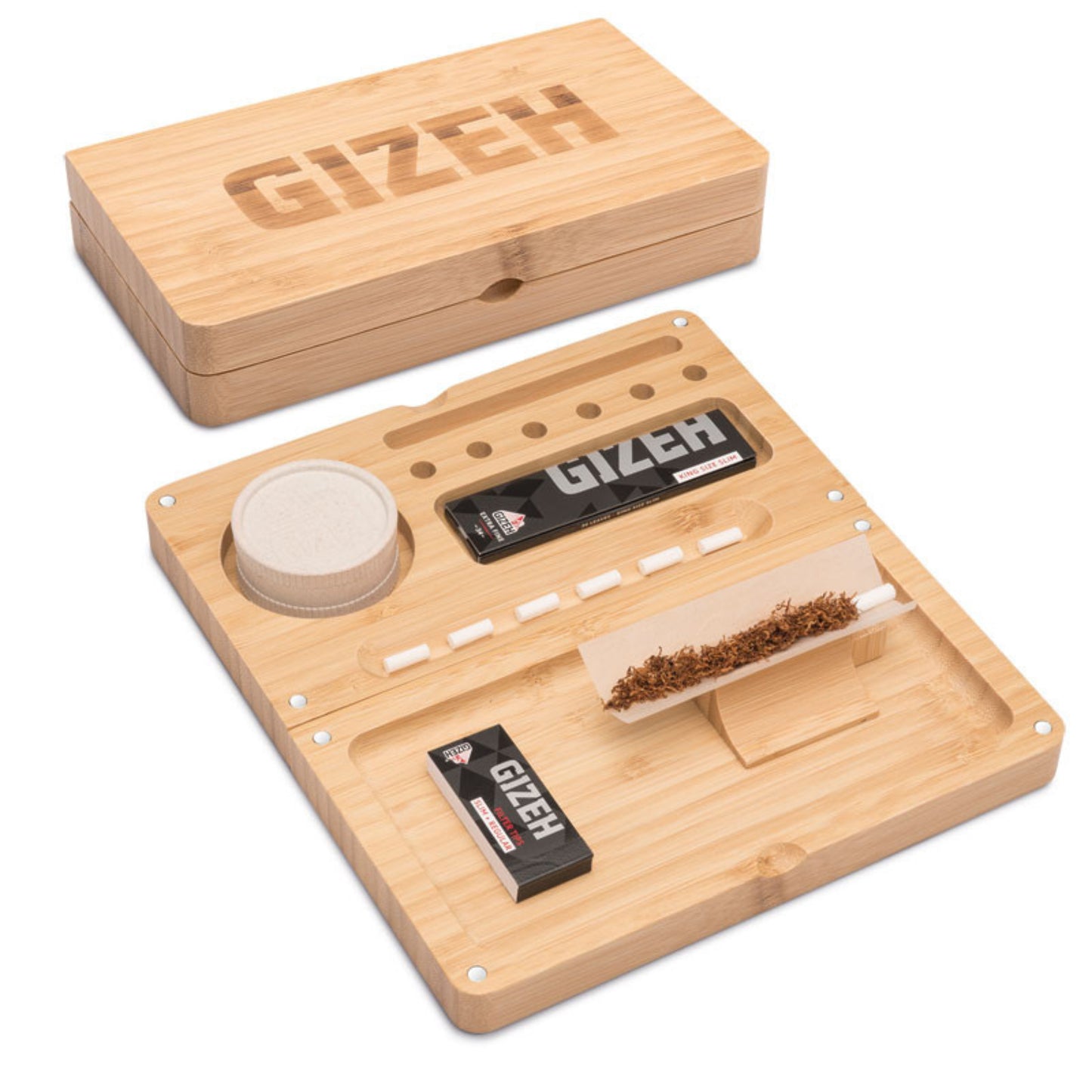 Gizeh Magnetic Bamboo Tray scomparti accessori aperti