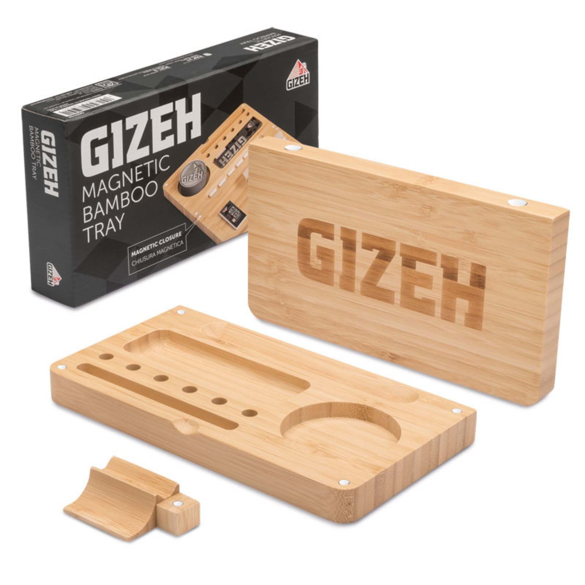 Gizeh Magnetic Bamboo Tray vassoio bambù doppia base apertura magnetica
