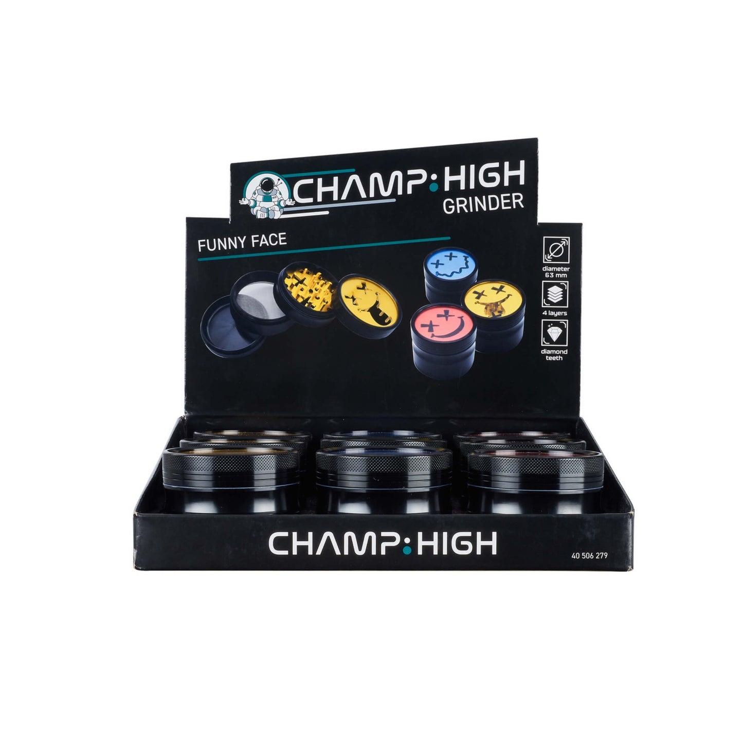 GRINDER CHAMP FUNNY FACE 63 mm 4 PARTI - 40506279