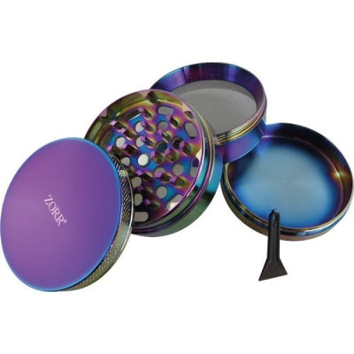 Grinder Zorr 63mm 4 parti colore iridescente vassoio raccolta paletta