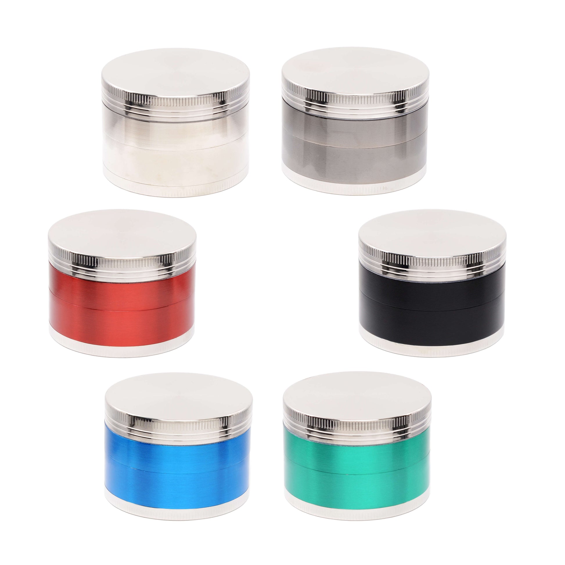 Grinder Metallo Bicolor 50mm 4 parti lega zinco camera macinazione