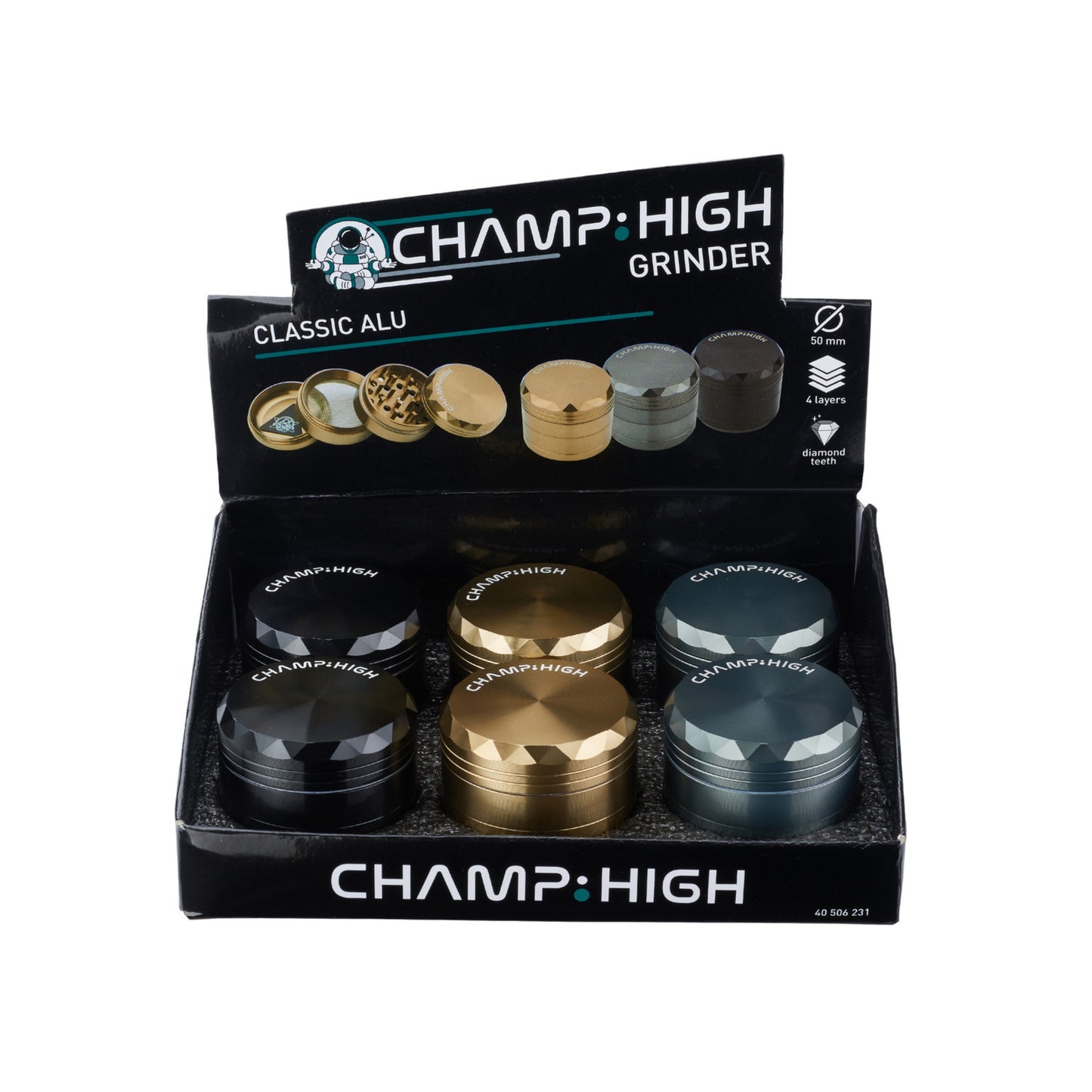 GRINDER CLASSIC ALU 50mm 4 PARTI - 40506231