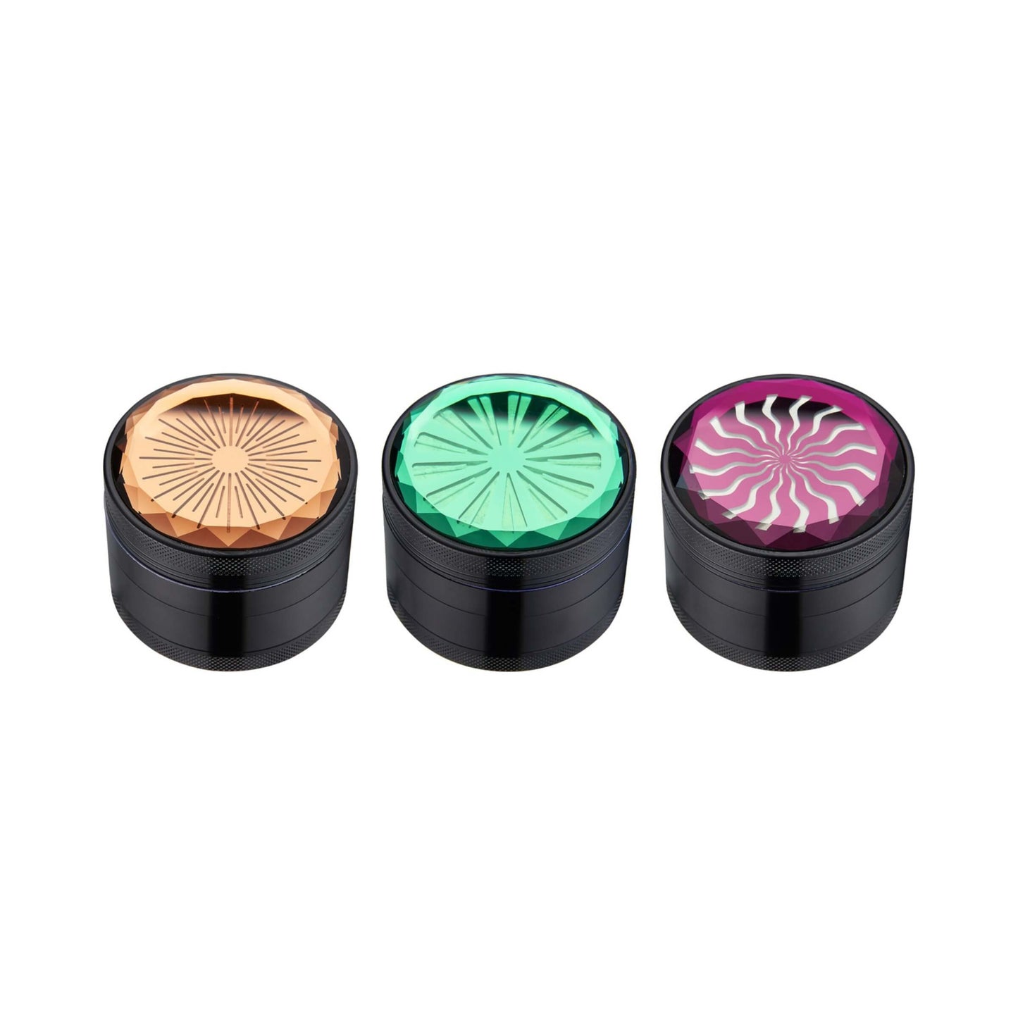 Grinder Stone Effect 63mm 4 parti metallo finitura effetto pietra