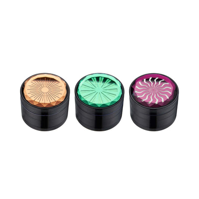 Grinder Stone Effect 63mm 4 parti metallo finitura effetto pietra