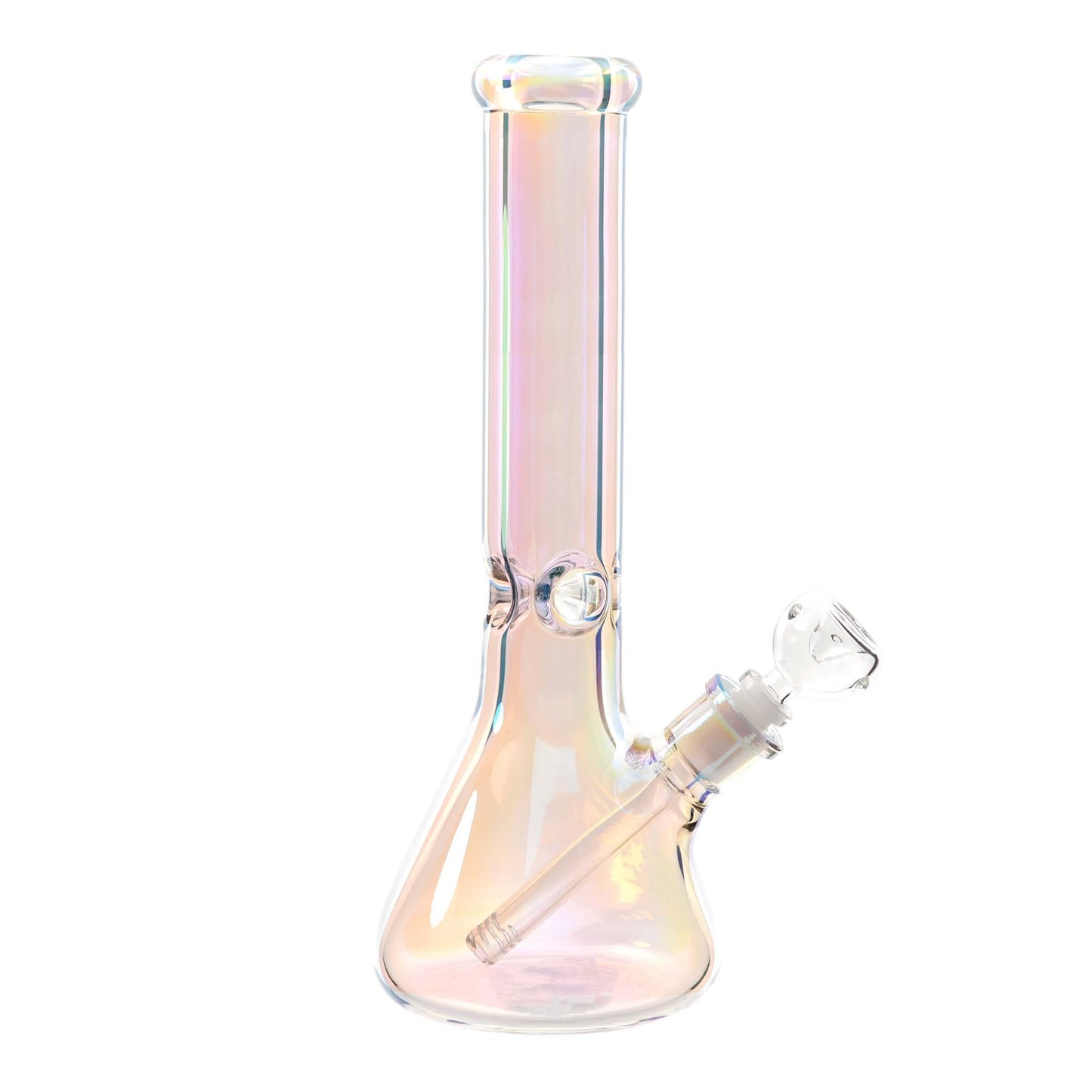 Ice Bong Atomic in vetro da 38 cm con perla di diffusione diametro 9 mm, vista frontale