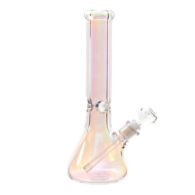 Ice Bong Atomic in vetro da 38 cm con perla di diffusione diametro 9 mm, vista frontale