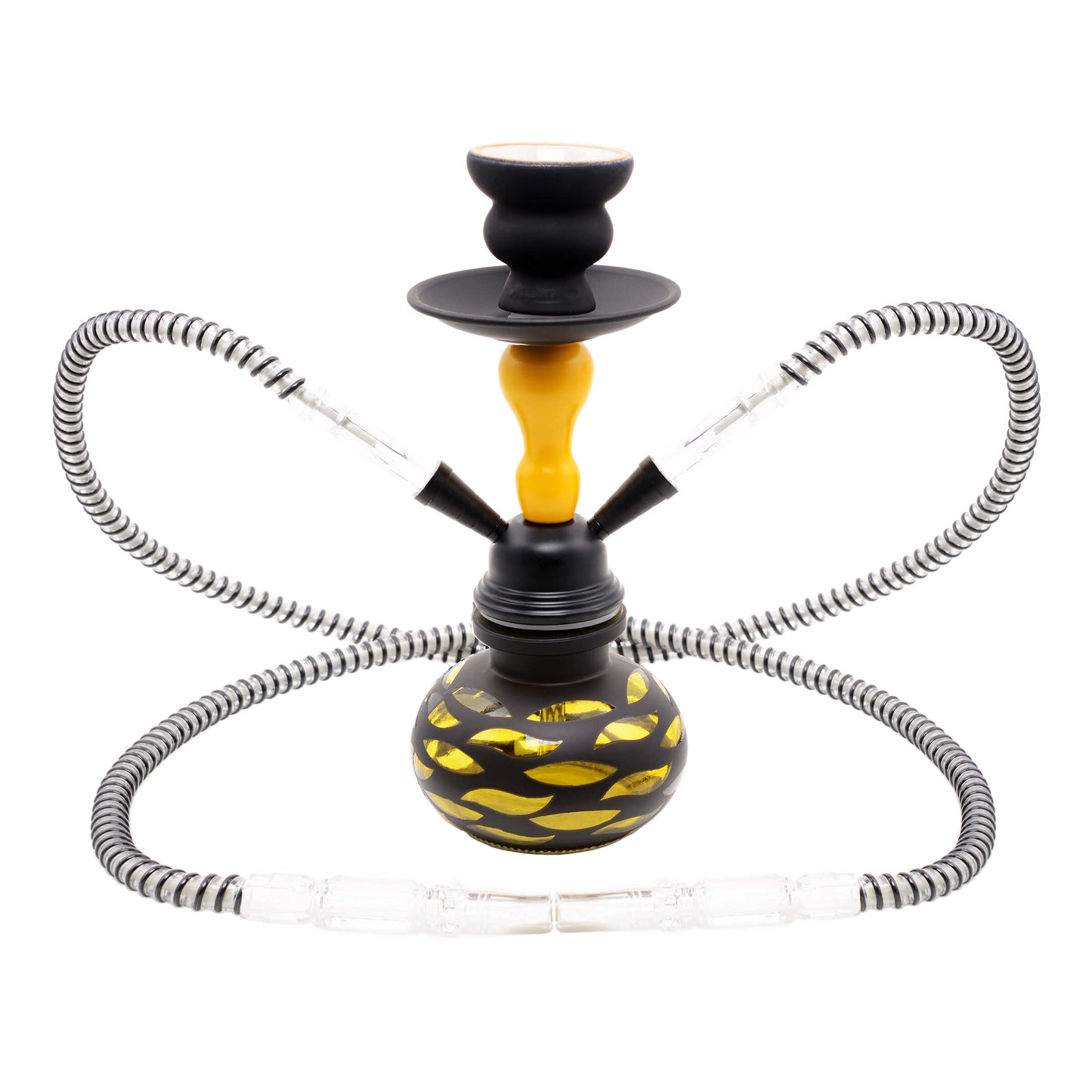 Narghilè Malaga Yellow AT-Hookah 25cm in vetro colore giallo vibrante
