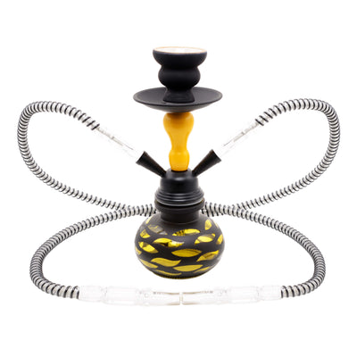 Narghilè Malaga Yellow AT-Hookah 25cm in vetro colore giallo vibrante