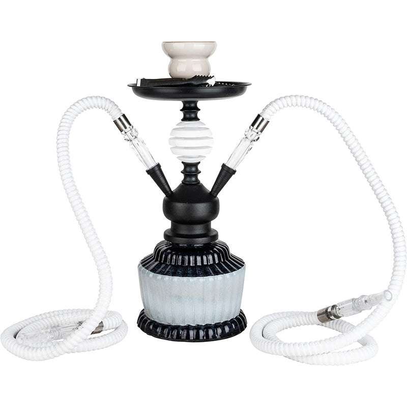 NARGHILE 30 cm 2 TUBI BIANCO - 31190