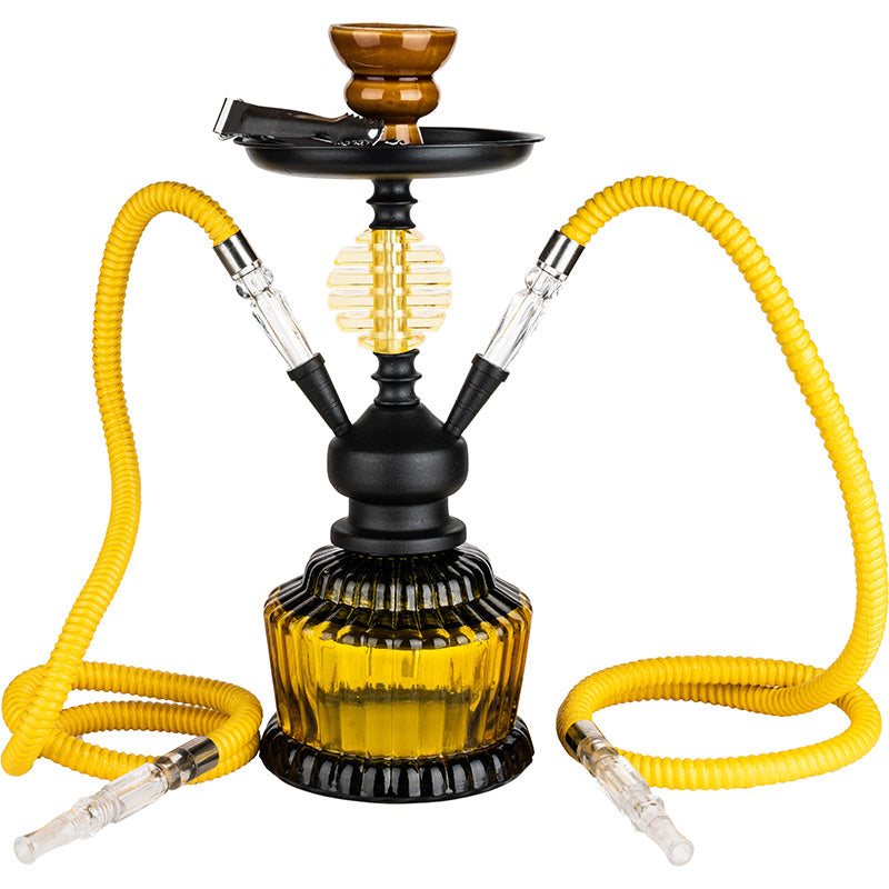 NARGHILE 30 cm 2 TUBI GIALLO - 31197