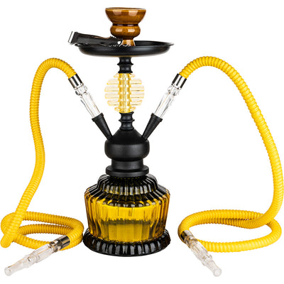 NARGHILE 30 cm 2 TUBI GIALLO - 31197