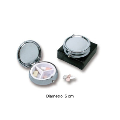 Porta pillole Pocket tascabile metallo compatto T09038A
