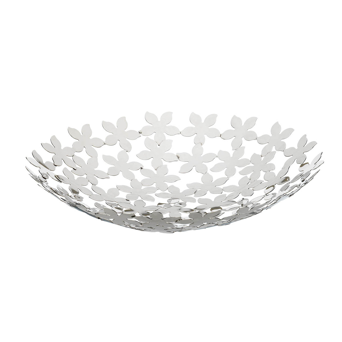 Bagutta Centrotavola Floreale in Acciaio Lucido 24x10 cm