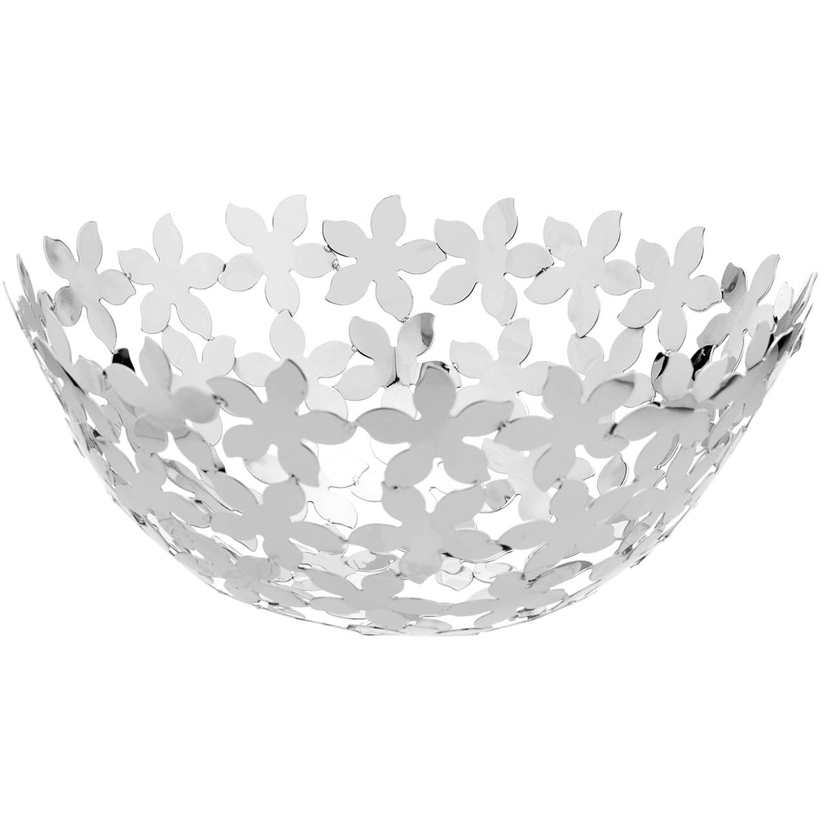 Bagutta Centrotavola Floreale in Acciaio Lucido 27x12 cm