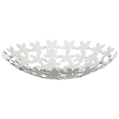 Bagutta Centrotavola Floreale in Acciaio Lucido 32x6 cm